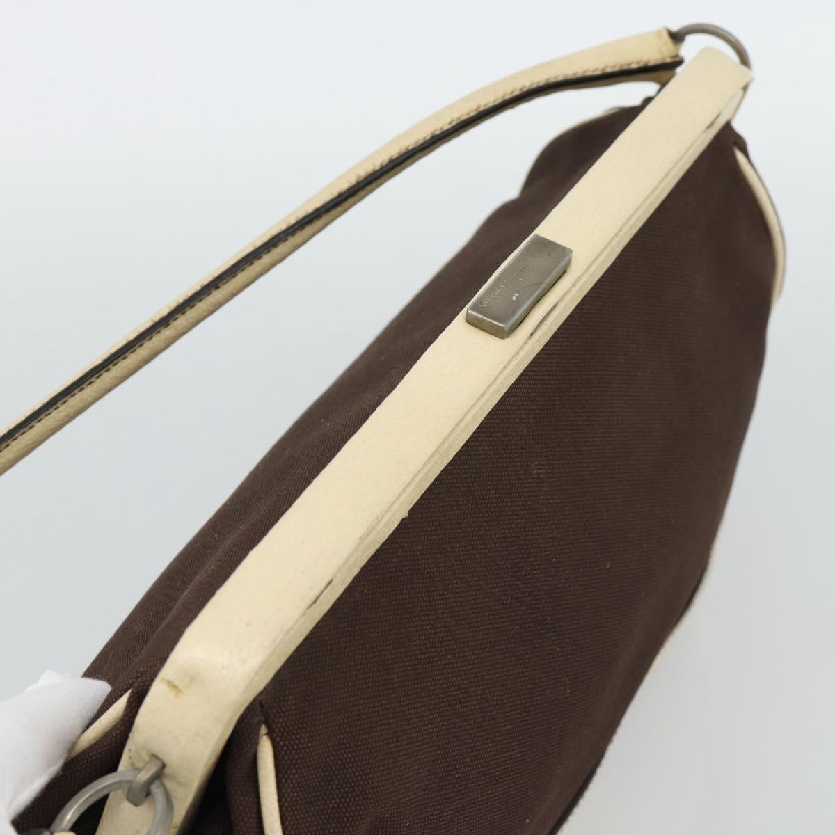 PRADA Hand Bag Canvas Brown Auth 185862