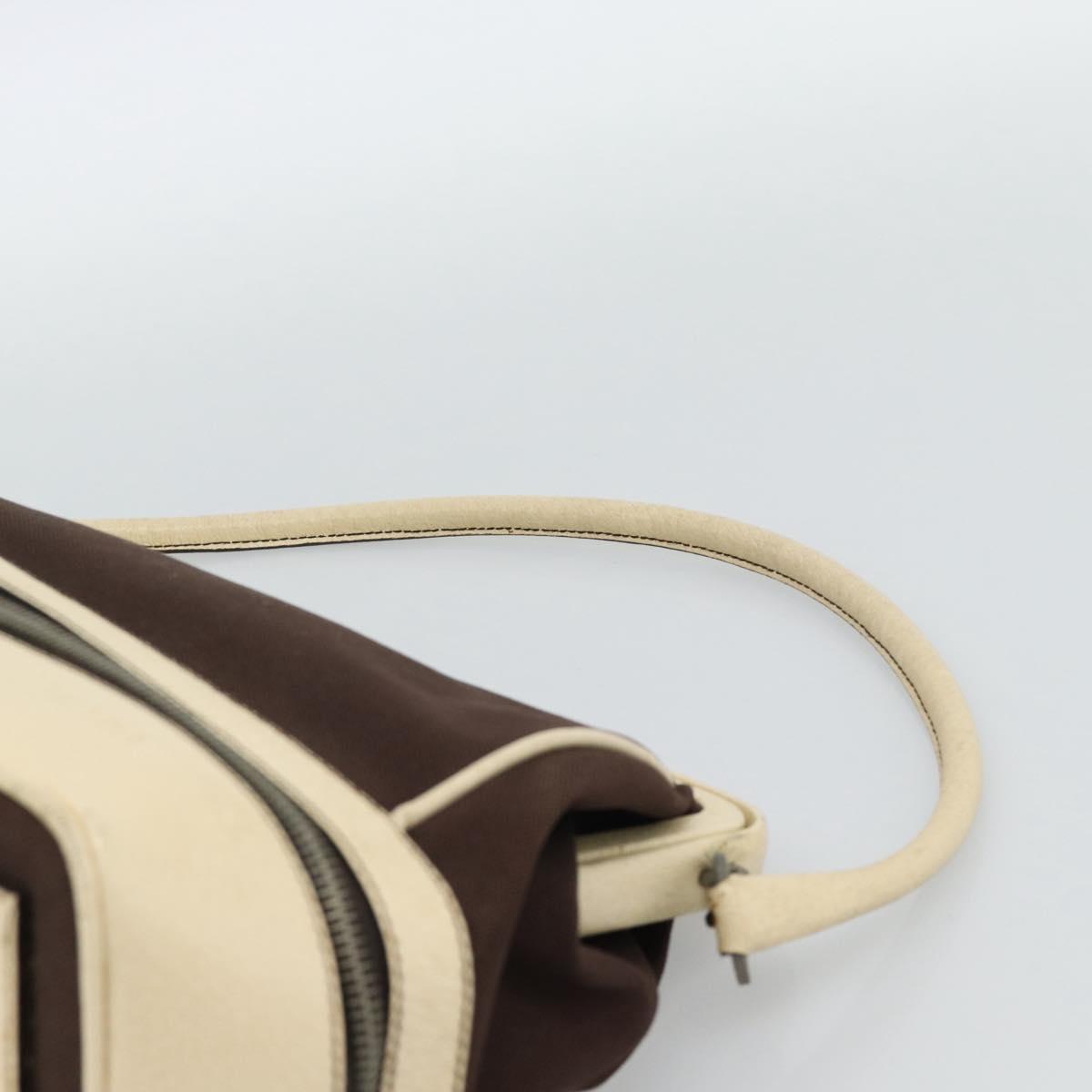 PRADA Hand Bag Canvas Brown Auth 185862