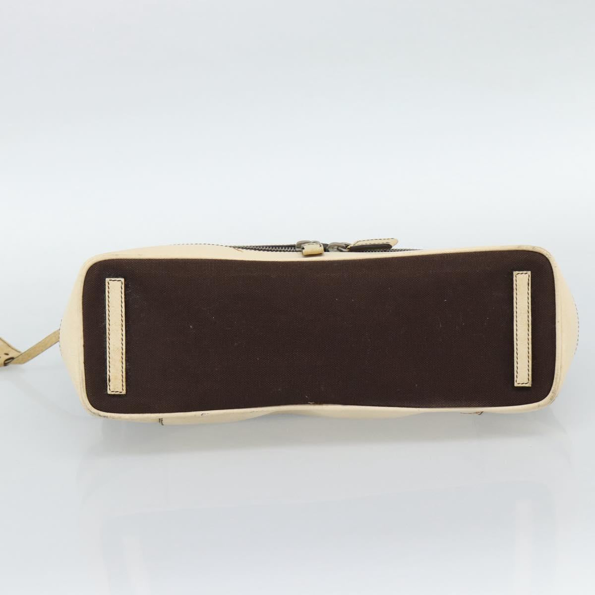 PRADA Hand Bag Canvas Brown Auth 185862