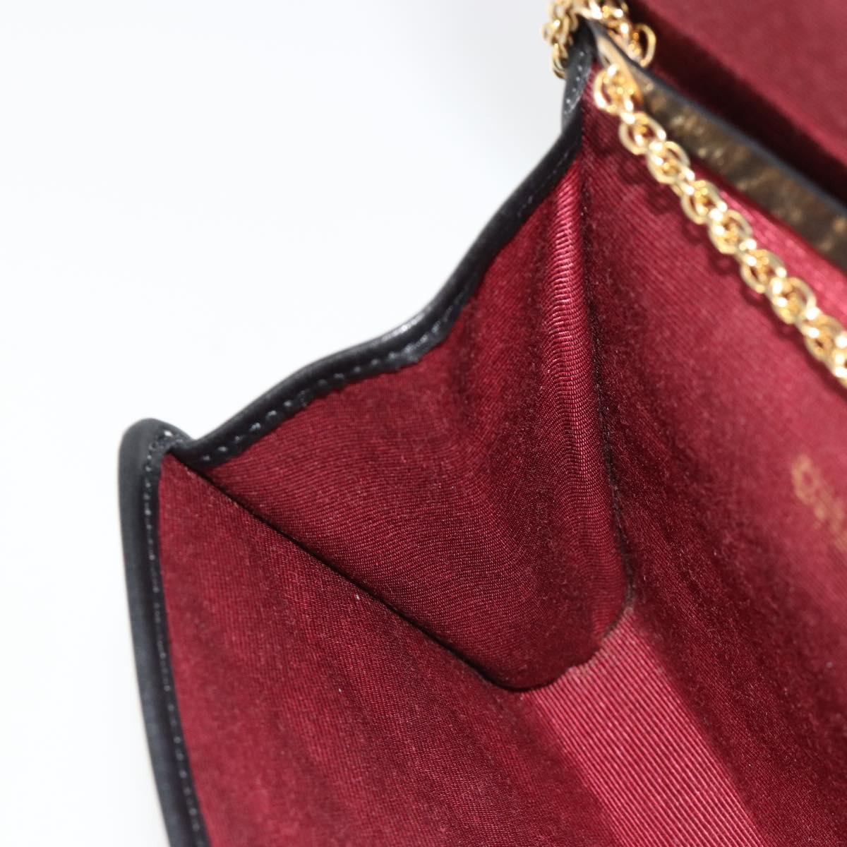 CHANEL Matelasse Chain Shoulder Bag Lamb Skin Gold Black CC Auth 185863A