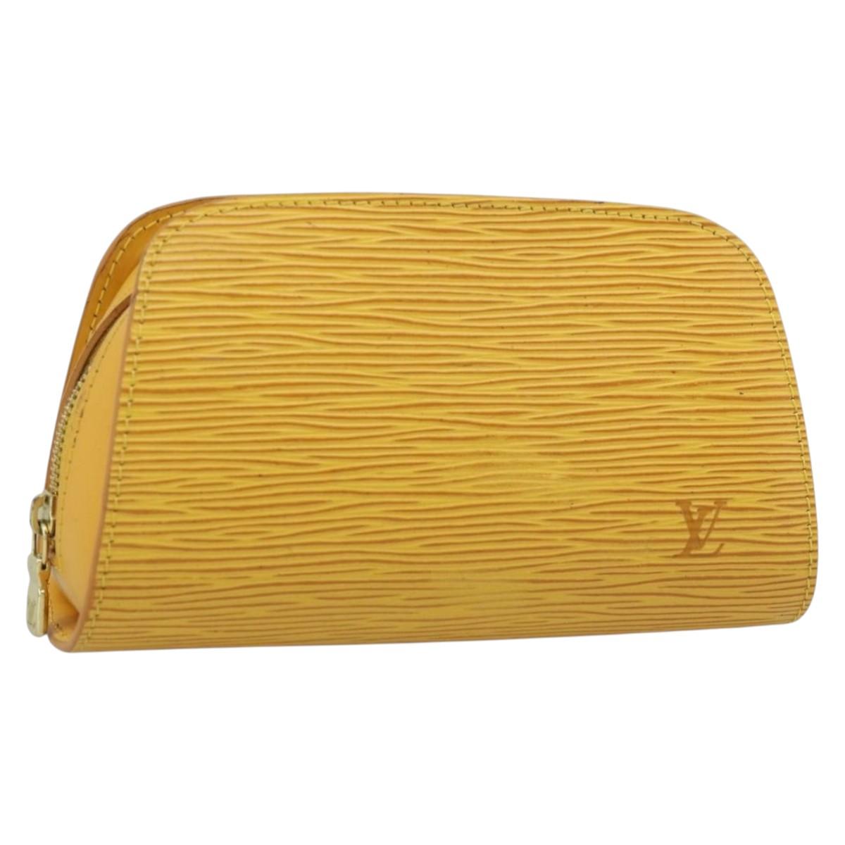 LOUIS VUITTON Epi Dauphine PM Pouch Yellow M48449 LV Auth 185864