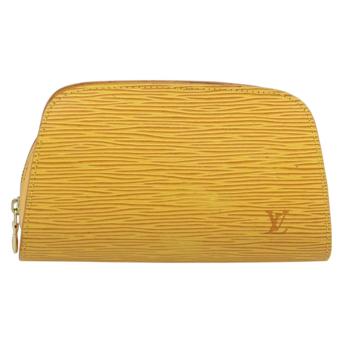 LOUIS VUITTON Epi Dauphine PM Pouch Yellow M48449 LV Auth 185864