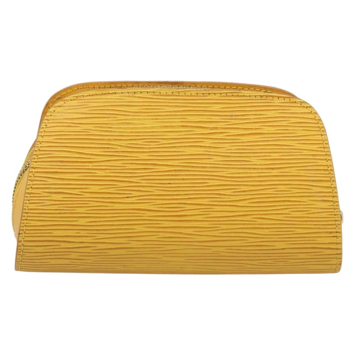LOUIS VUITTON Epi Dauphine PM Pouch Yellow M48449 LV Auth 185864