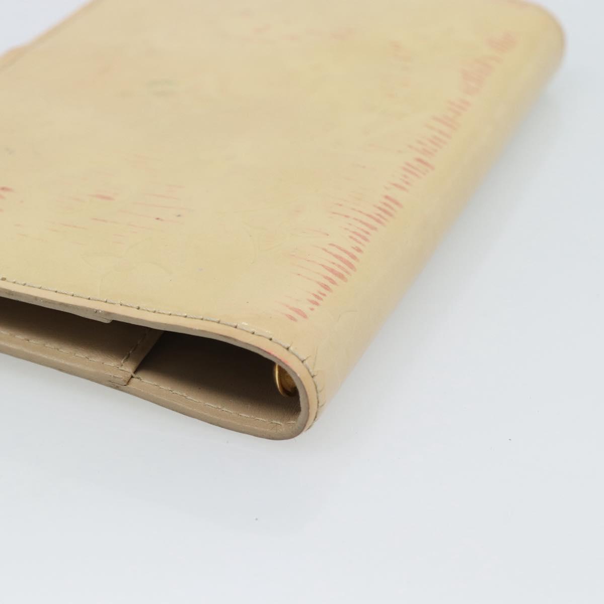 LOUIS VUITTON Monogram Vernis Agenda PM Planner Cover Beige R21001 Auth 185865