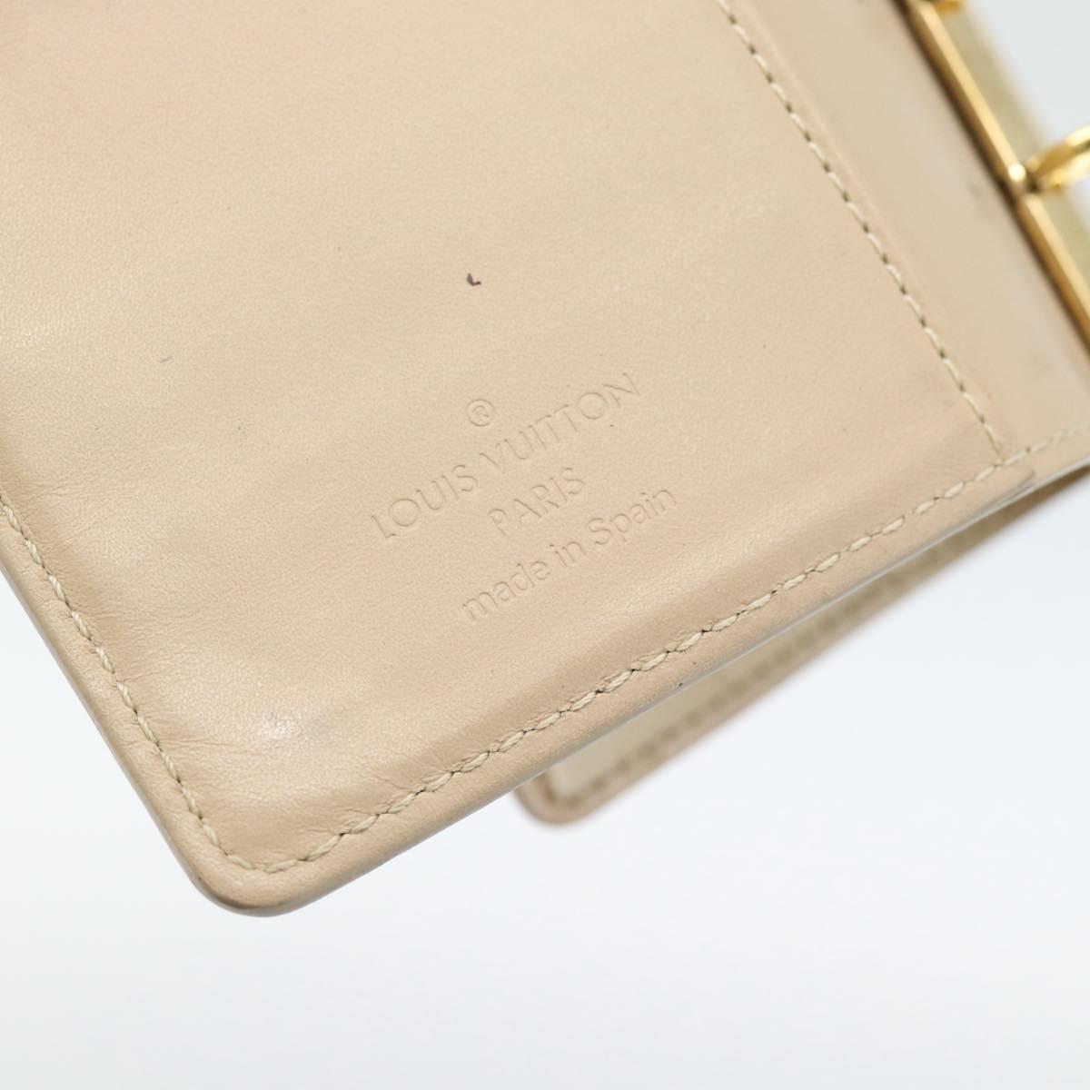 LOUIS VUITTON Monogram Vernis Agenda PM Planner Cover Beige R21001 Auth 185865