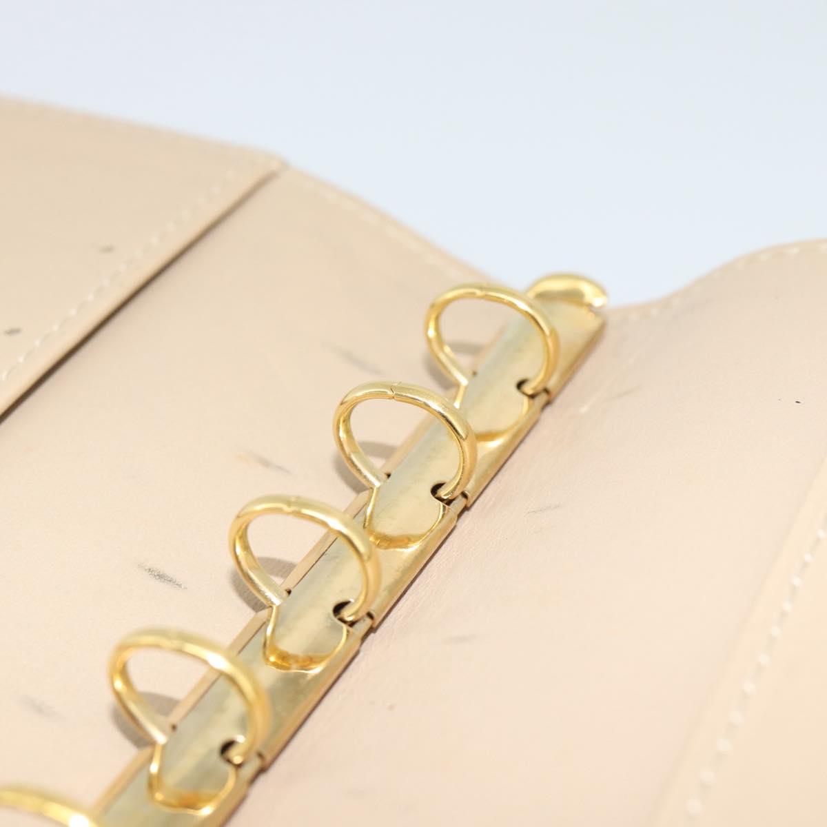 LOUIS VUITTON Monogram Vernis Agenda PM Planner Cover Beige R21001 Auth 185865