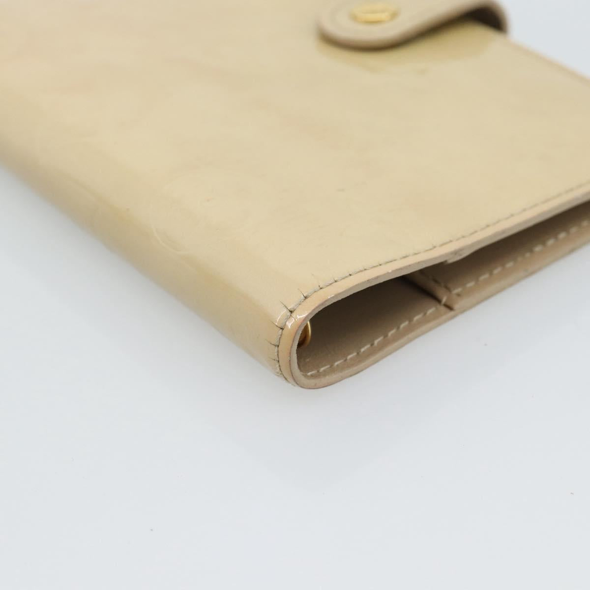 LOUIS VUITTON Monogram Vernis Agenda PM Planner Cover Beige R21001 Auth 185865