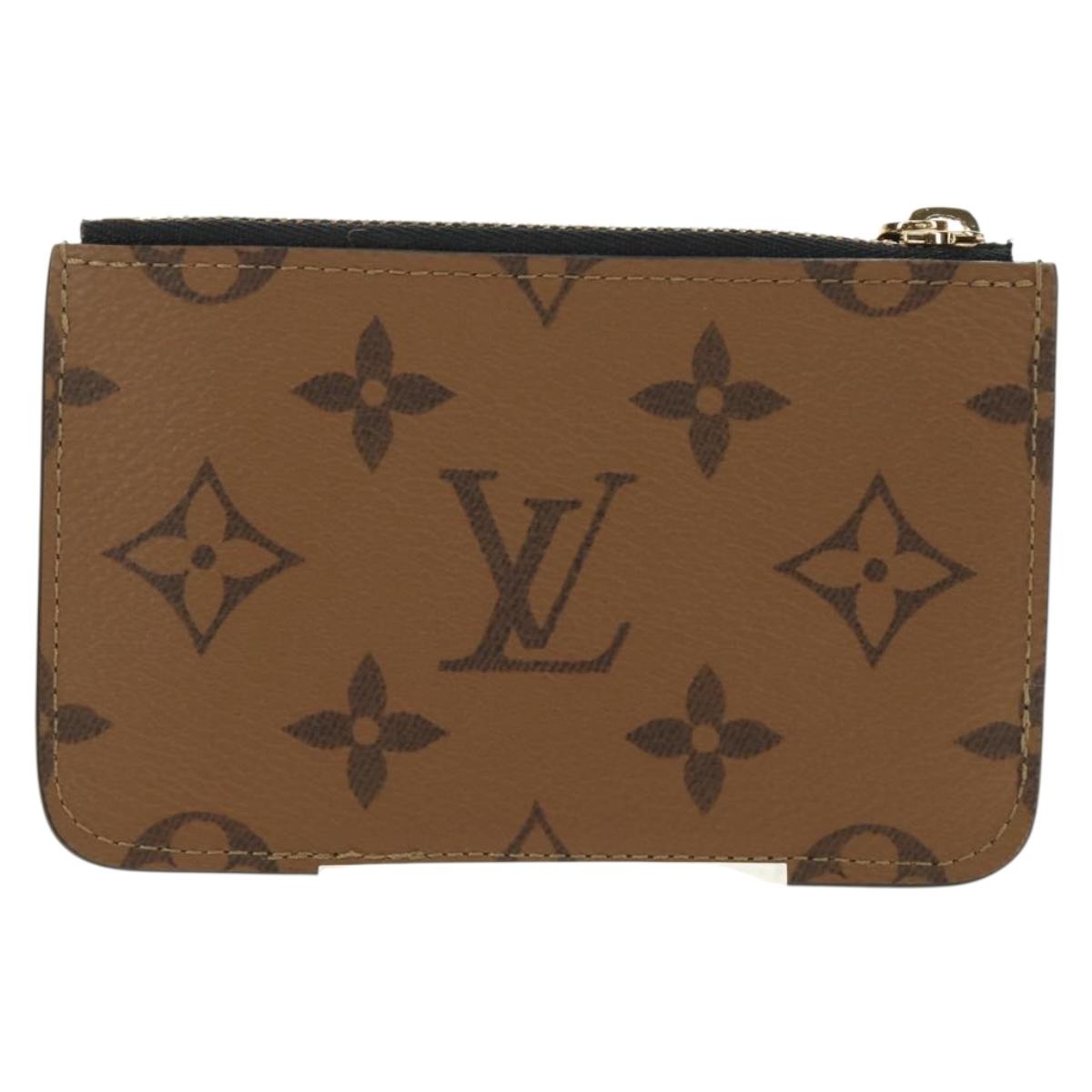 LOUIS VUITTON Monogram Reverse Porte Cartes Romy Coin Purse M81912 Auth 185868M