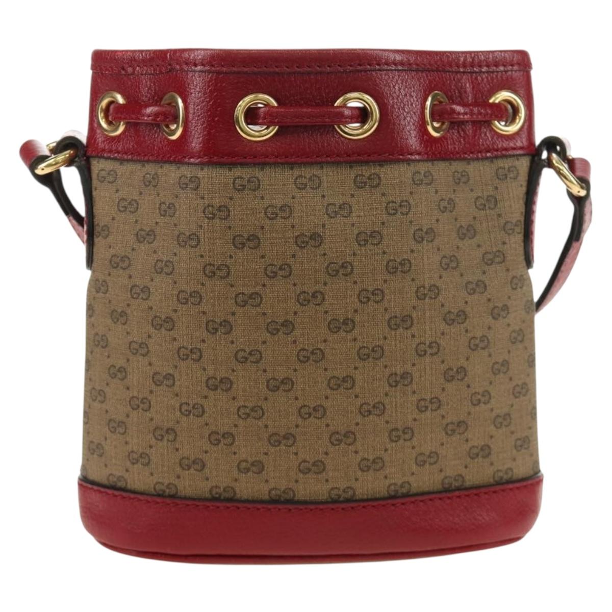 GUCCI GUCCI × Doraemon Micro GG Supreme Bag PVC Beige Gold 647801 Auth 185900M
