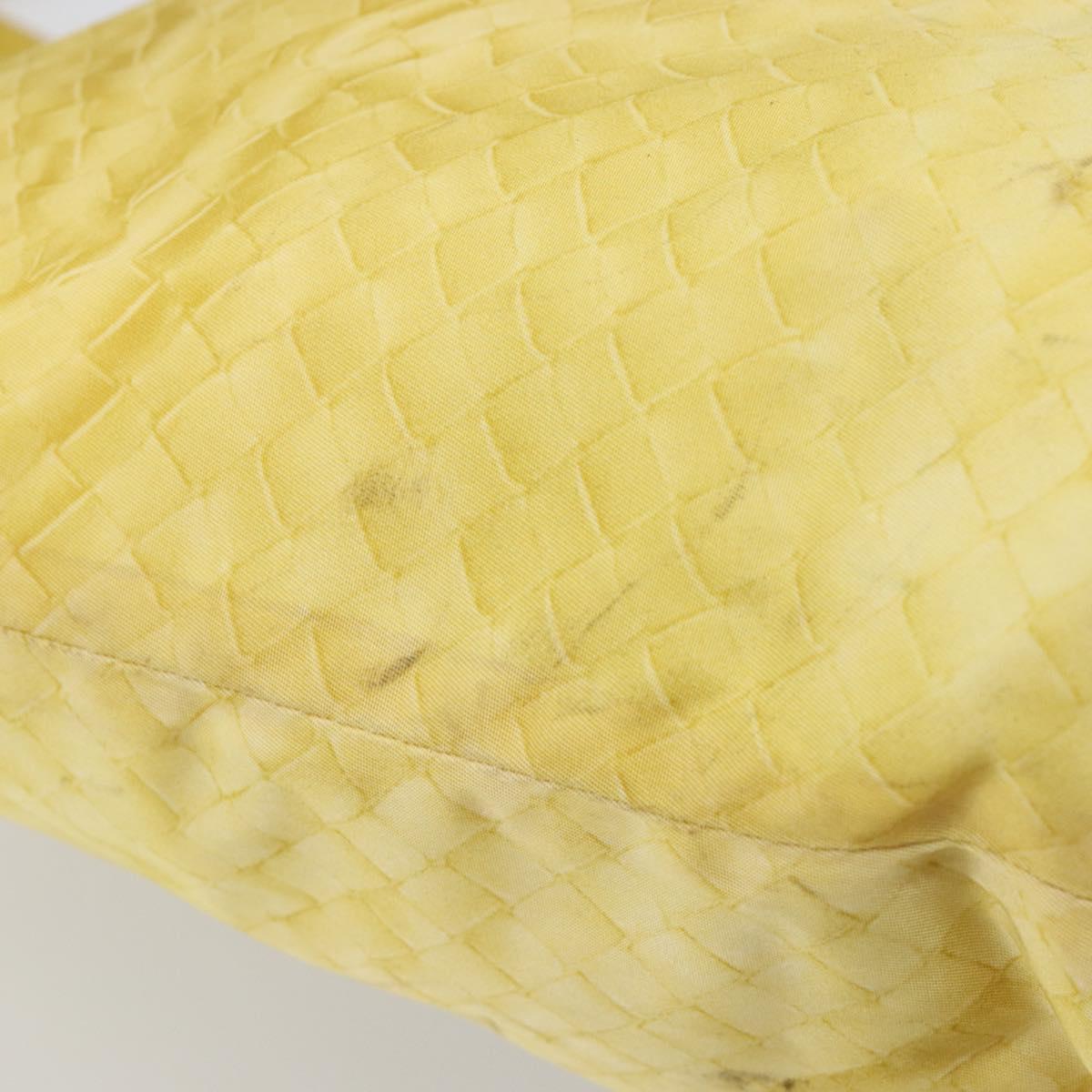 BOTTEGA VENETA INTRECCIATO Tote Bag Nylon Yellow Auth 185904A