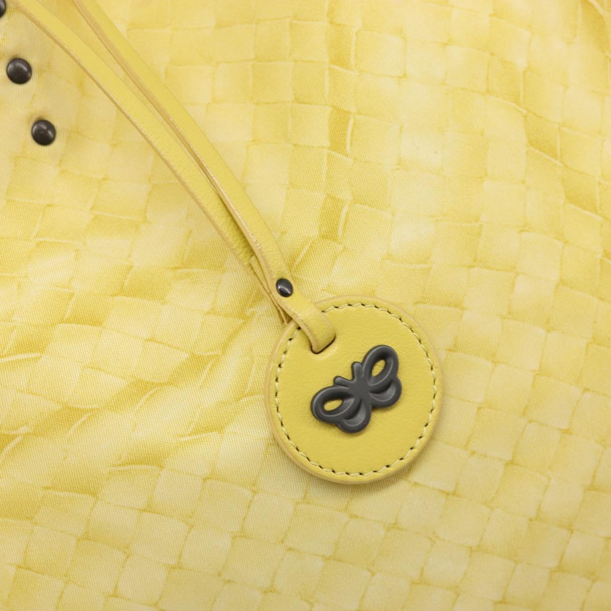 BOTTEGA VENETA INTRECCIATO Tote Bag Nylon Yellow Auth 185904A