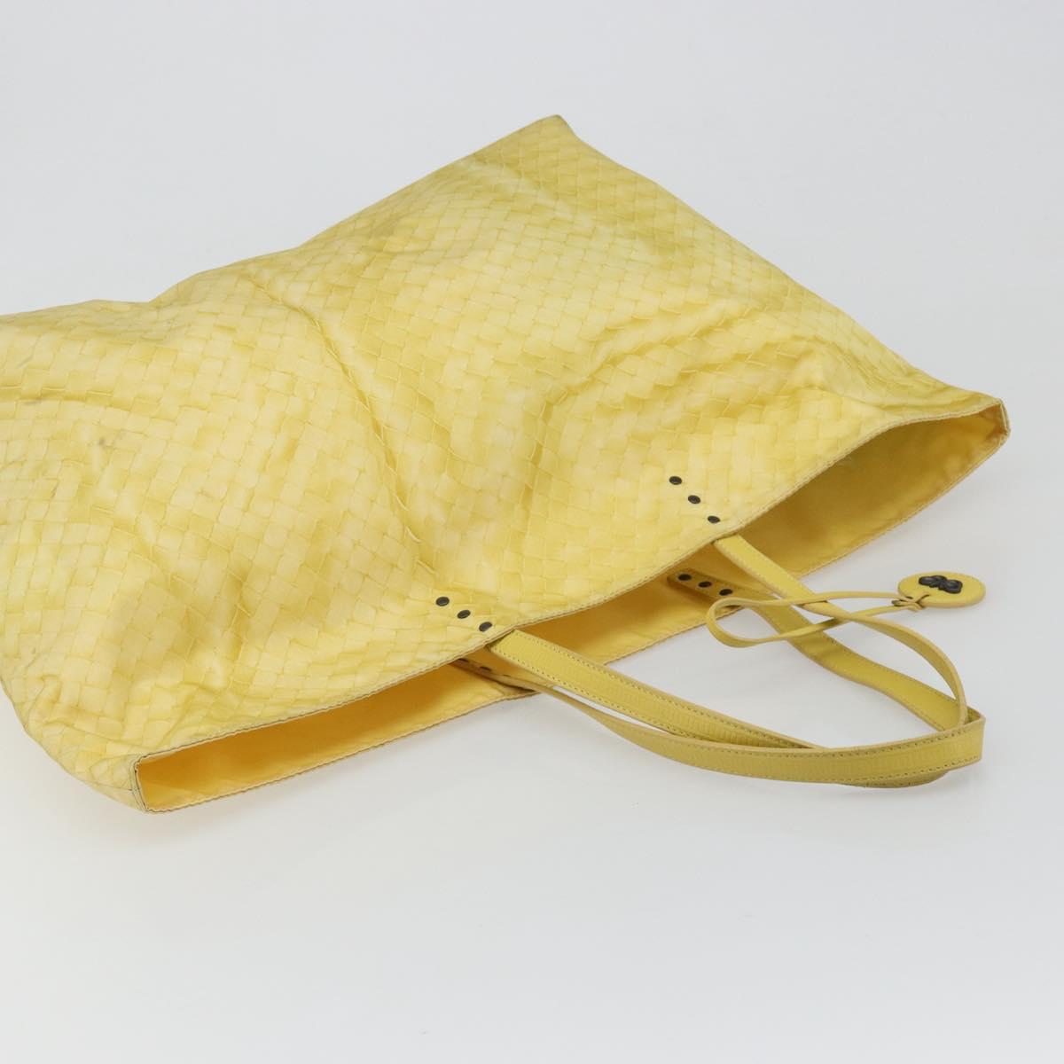 BOTTEGA VENETA INTRECCIATO Tote Bag Nylon Yellow Auth 185904A