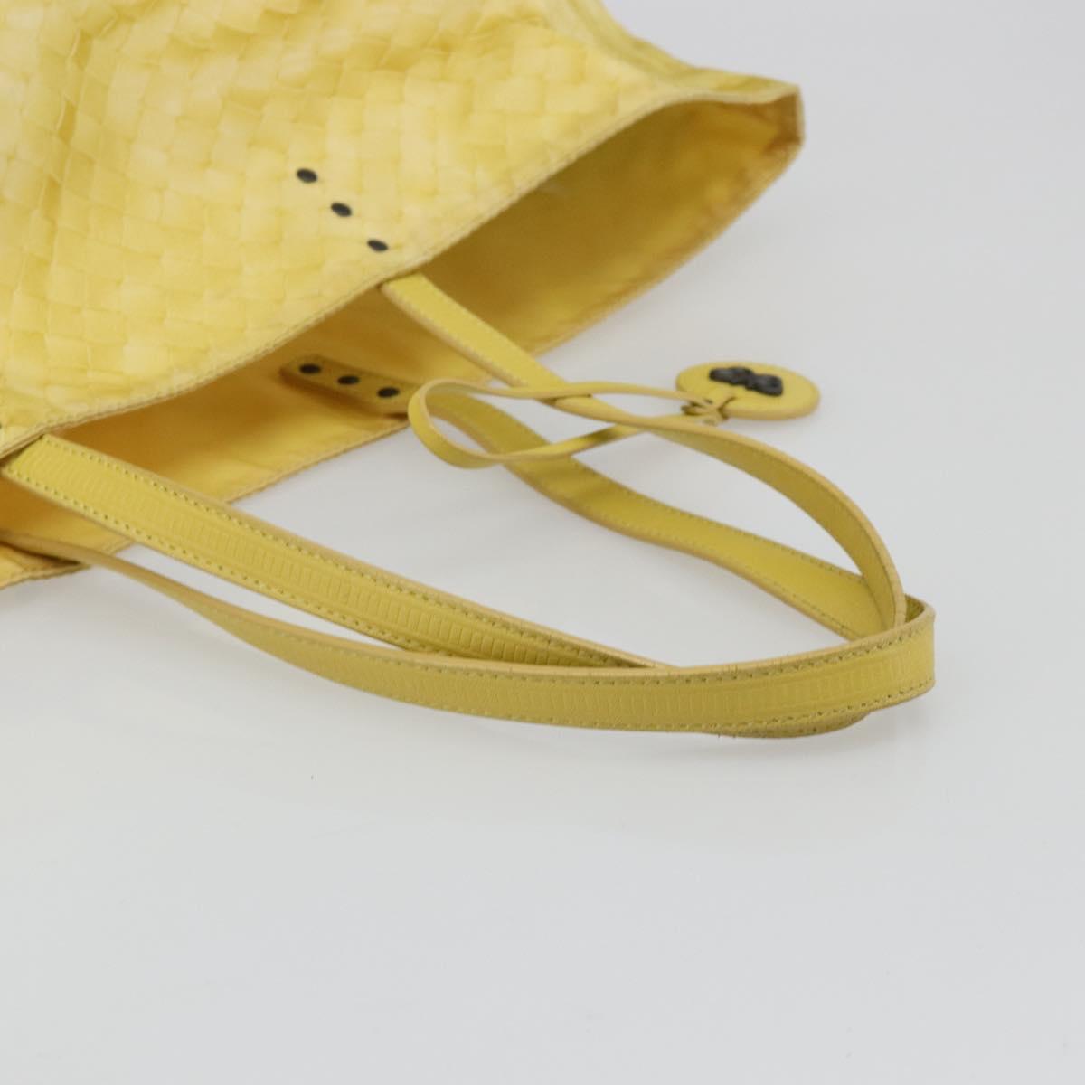 BOTTEGA VENETA INTRECCIATO Tote Bag Nylon Yellow Auth 185904A