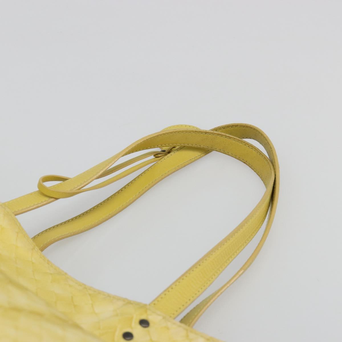 BOTTEGA VENETA INTRECCIATO Tote Bag Nylon Yellow Auth 185904A