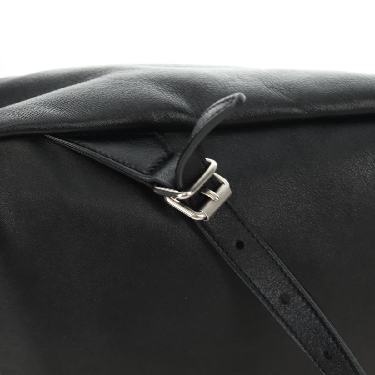 SAINT LAURENT Backpack Leather Black Silver Auth 185905SM