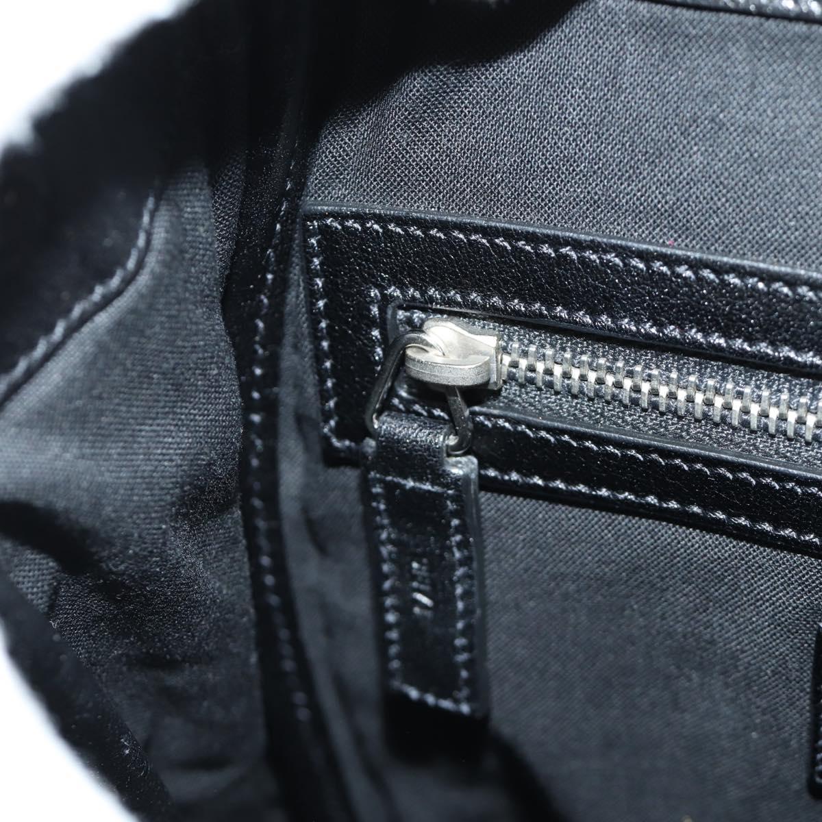 SAINT LAURENT Backpack Leather Black Silver Auth 185905SM