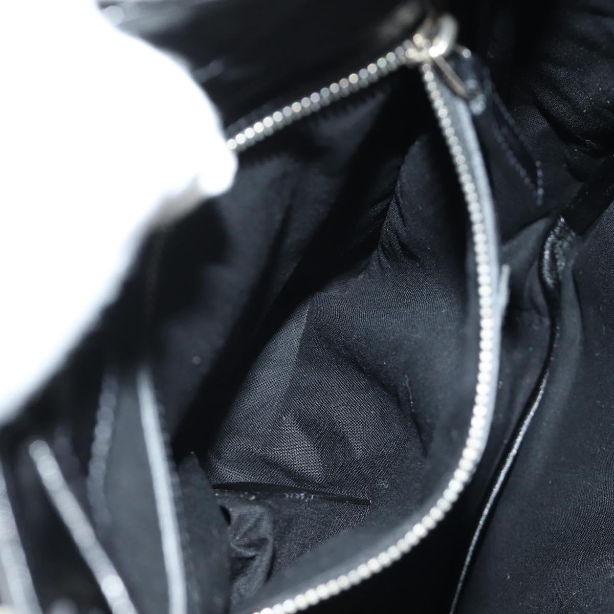 SAINT LAURENT Backpack Leather Black Silver Auth 185905SM