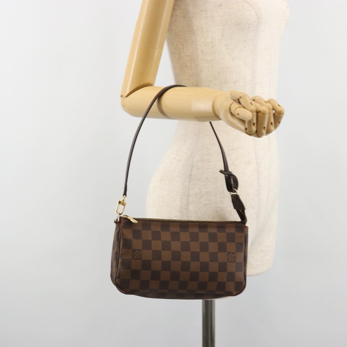 LOUIS VUITTON Damier Ebene Pochette Accessoires Pouch N41206 LV Auth 185906A
