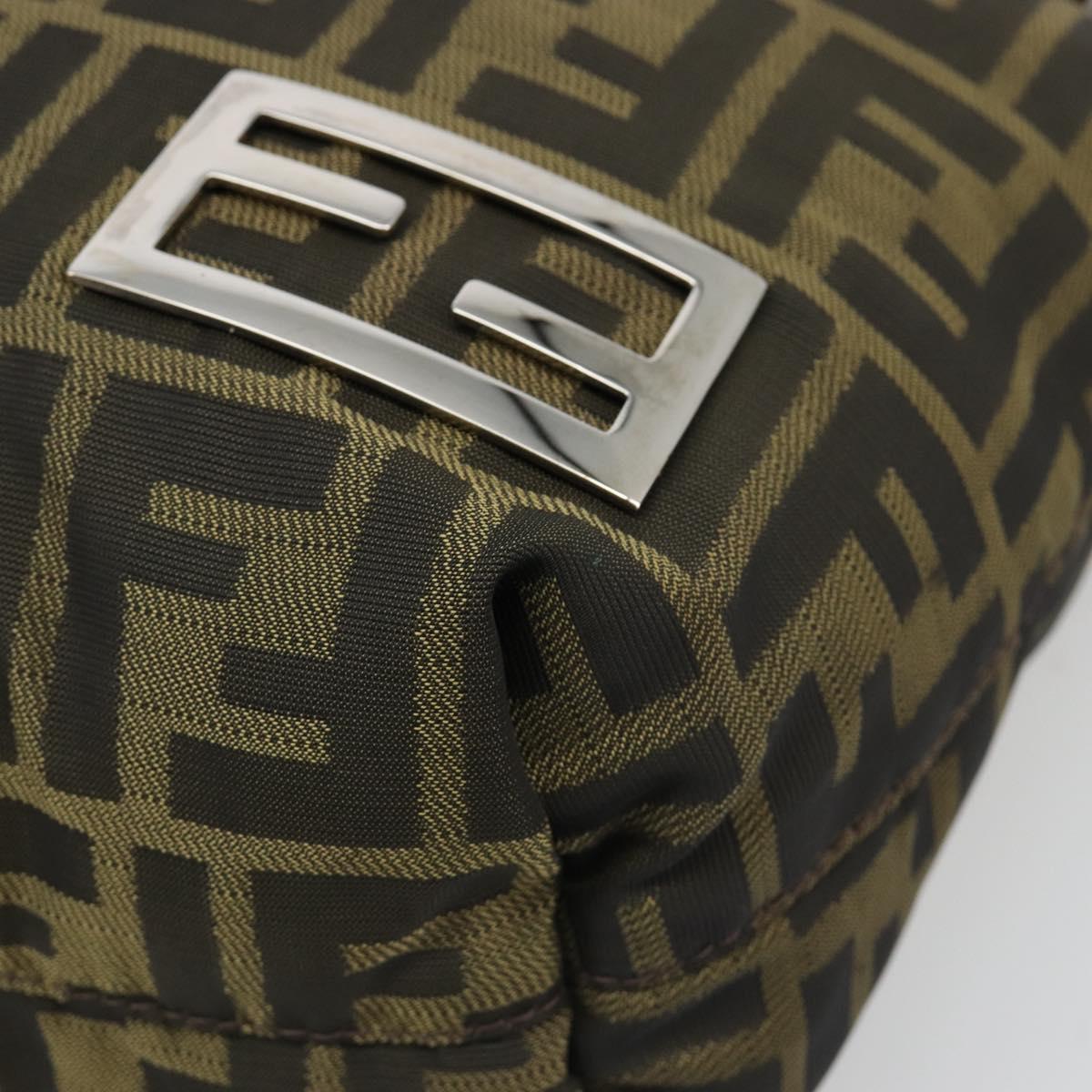 FENDI Zucca Canvas Tote Bag Black Brown Auth 185908