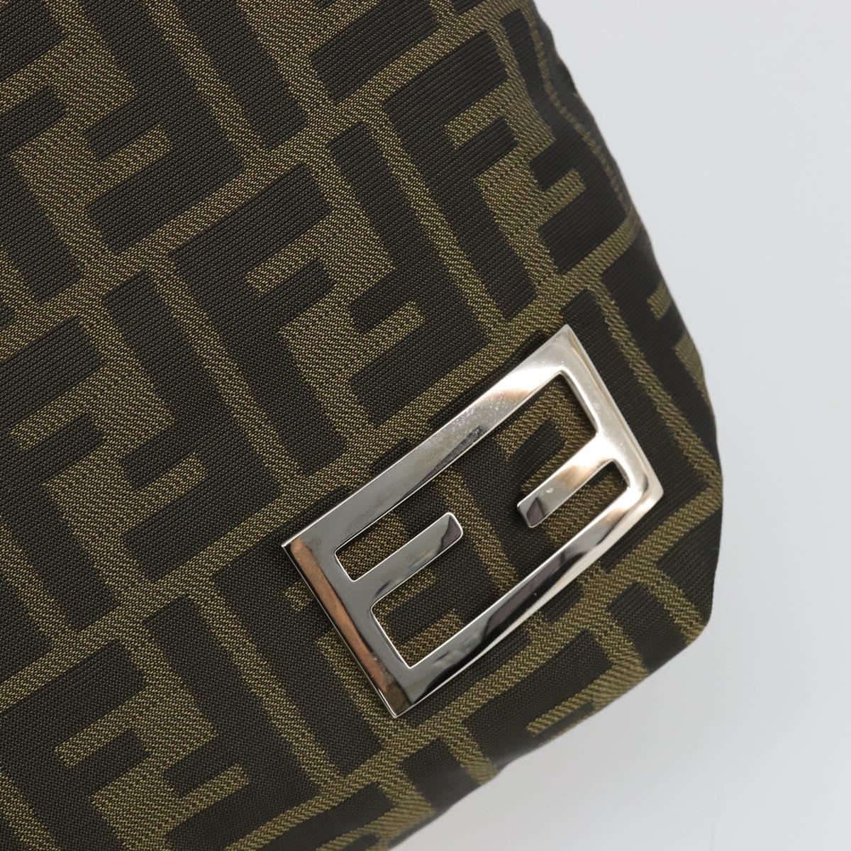 FENDI Zucca Canvas Tote Bag Black Brown Auth 185908