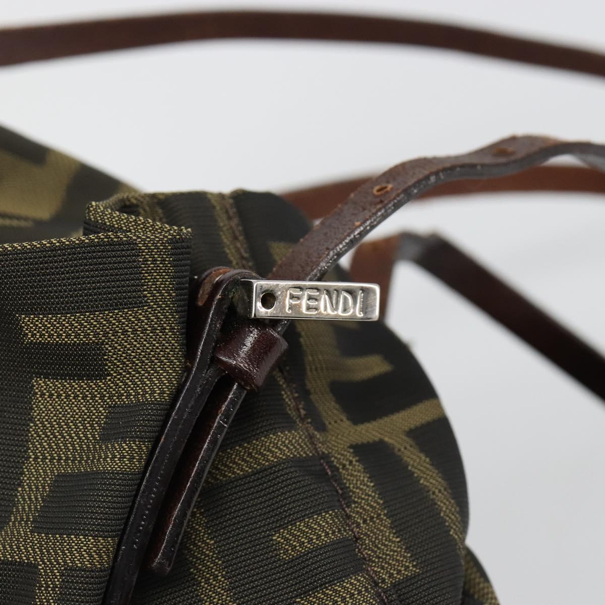 FENDI Zucca Canvas Tote Bag Black Brown Auth 185908