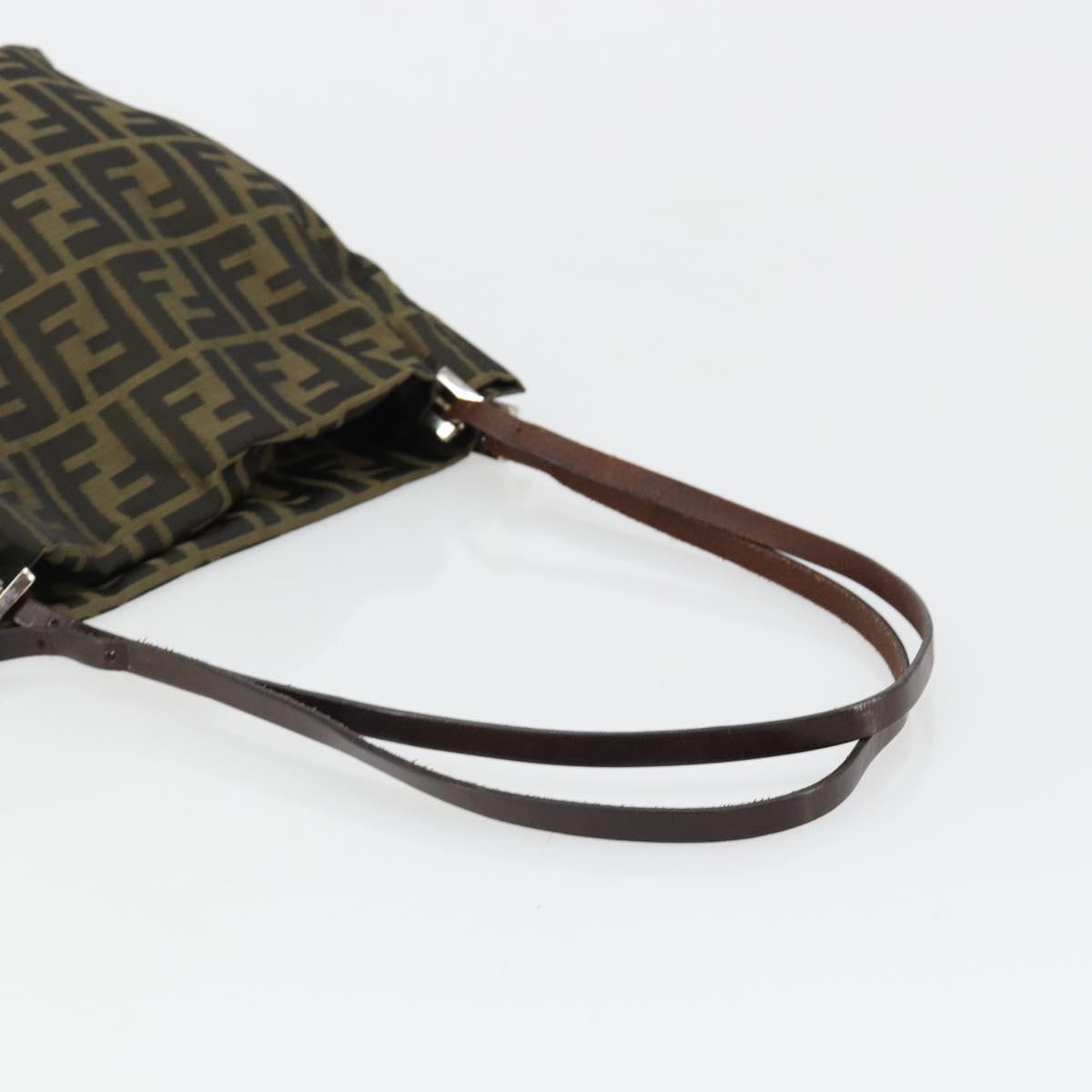 FENDI Zucca Canvas Tote Bag Black Brown Auth 185908