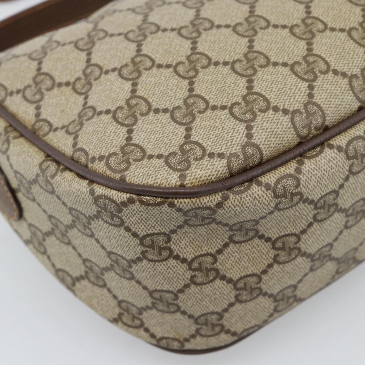 GUCCI GG Supreme Web Sherry Line Bag PVC Beige Gold 89 02 077 Auth 185911