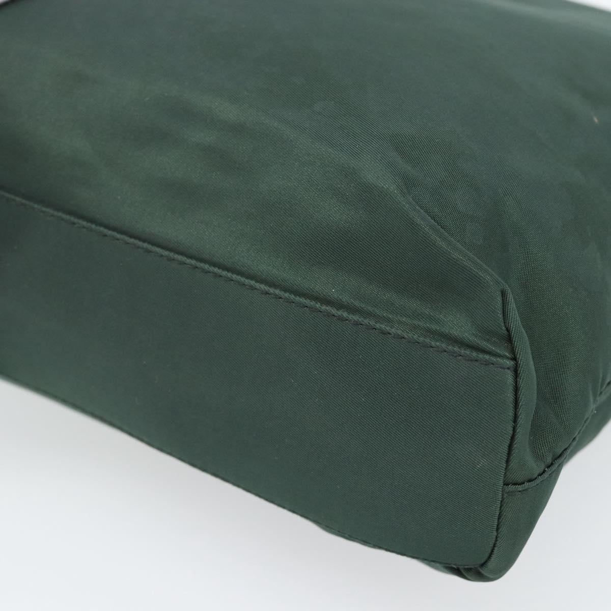 PRADA Tote Bag Nylon Green Silver Auth 185912A