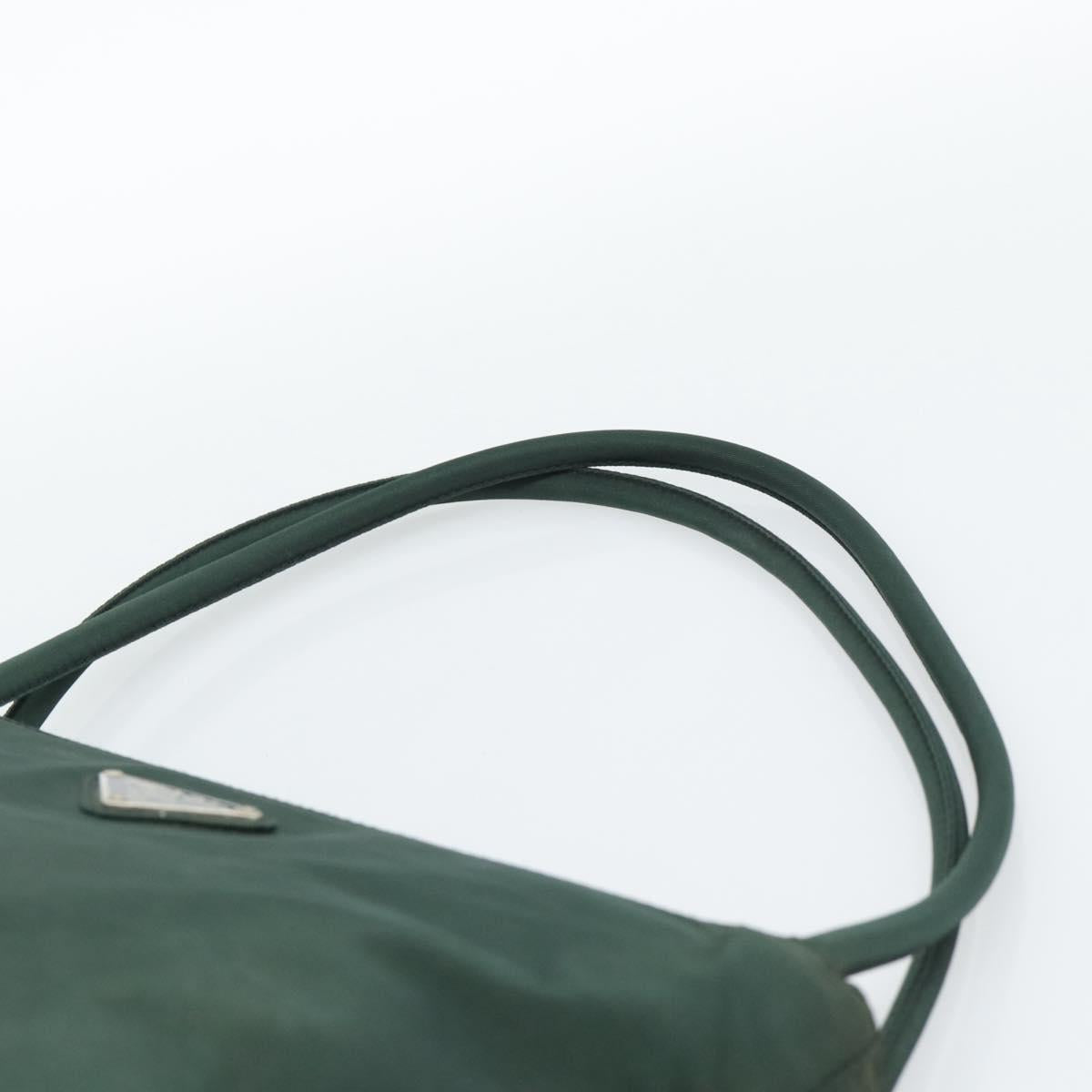 PRADA Tote Bag Nylon Green Silver Auth 185912A