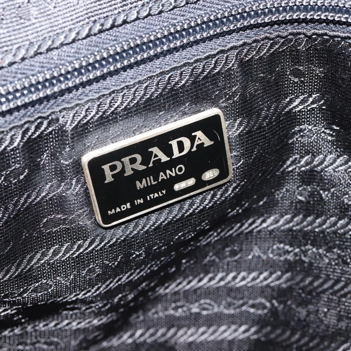 PRADA Hand Bag Suede Purple Gold Auth 185913