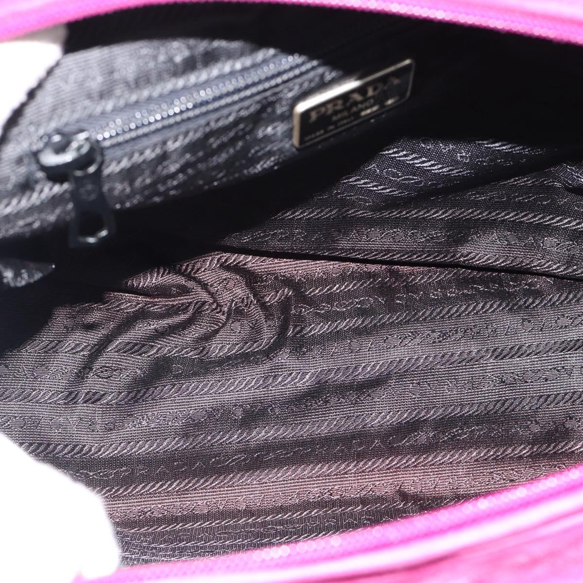 PRADA Hand Bag Suede Purple Gold Auth 185913