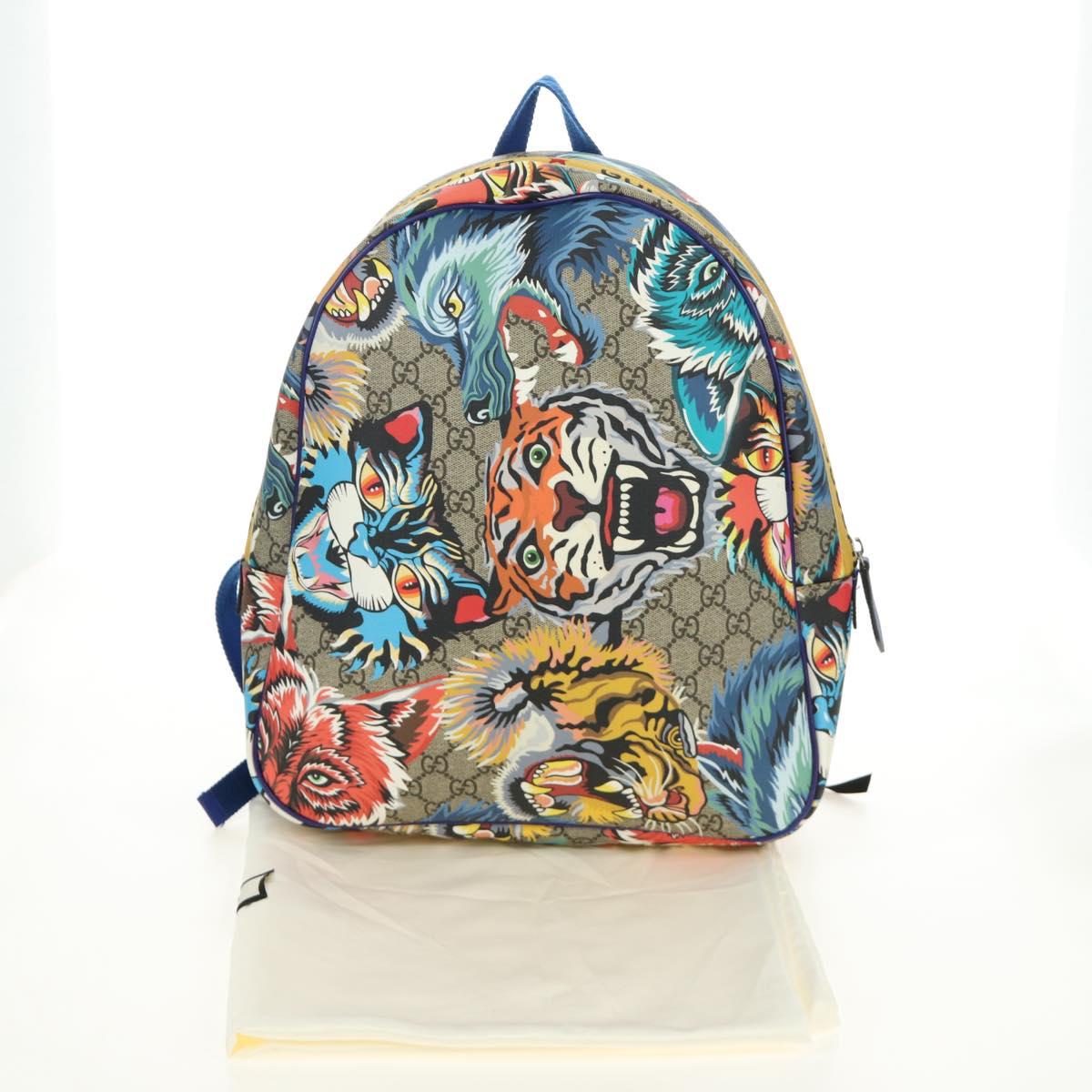 GUCCI Backpack PVC Beige Silver 501976 Auth 185915SM