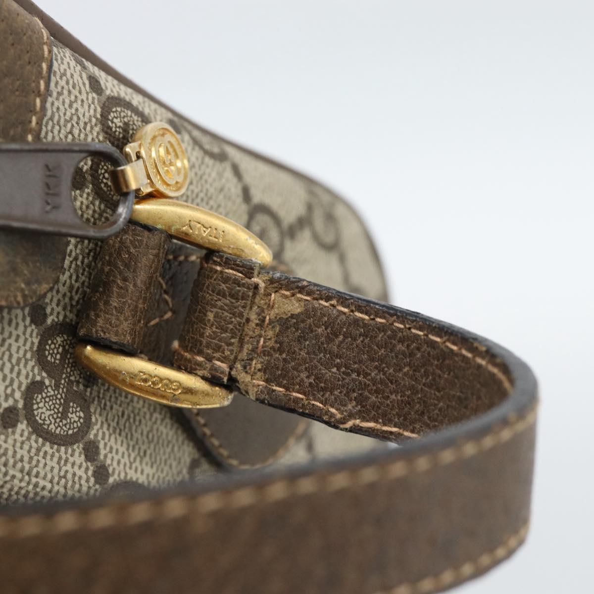 GUCCI GG Supreme Web Sherry Line Bag PVC Beige Gold 68 02 004 Auth 185916