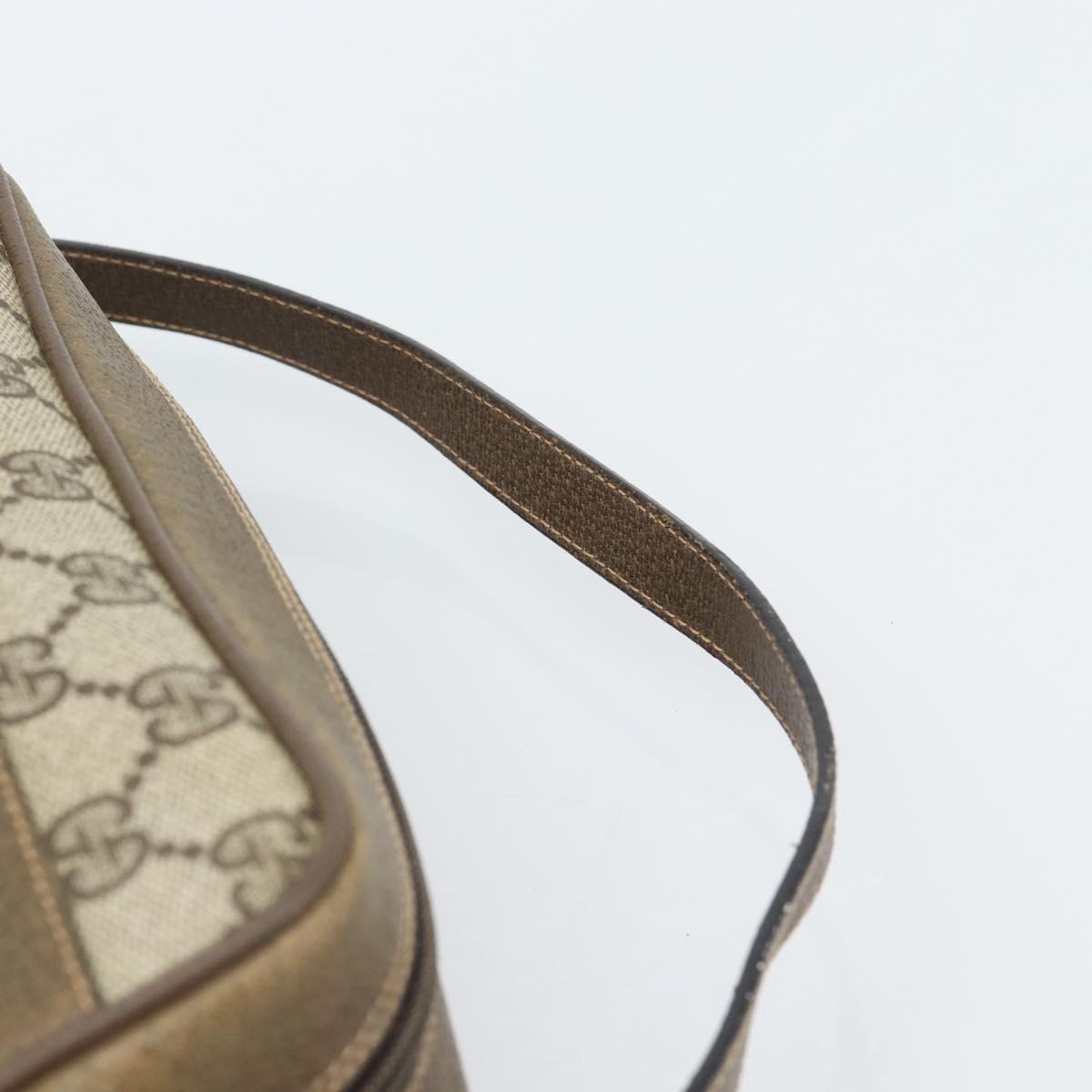 GUCCI GG Supreme Web Sherry Line Bag PVC Beige Gold 68 02 004 Auth 185916