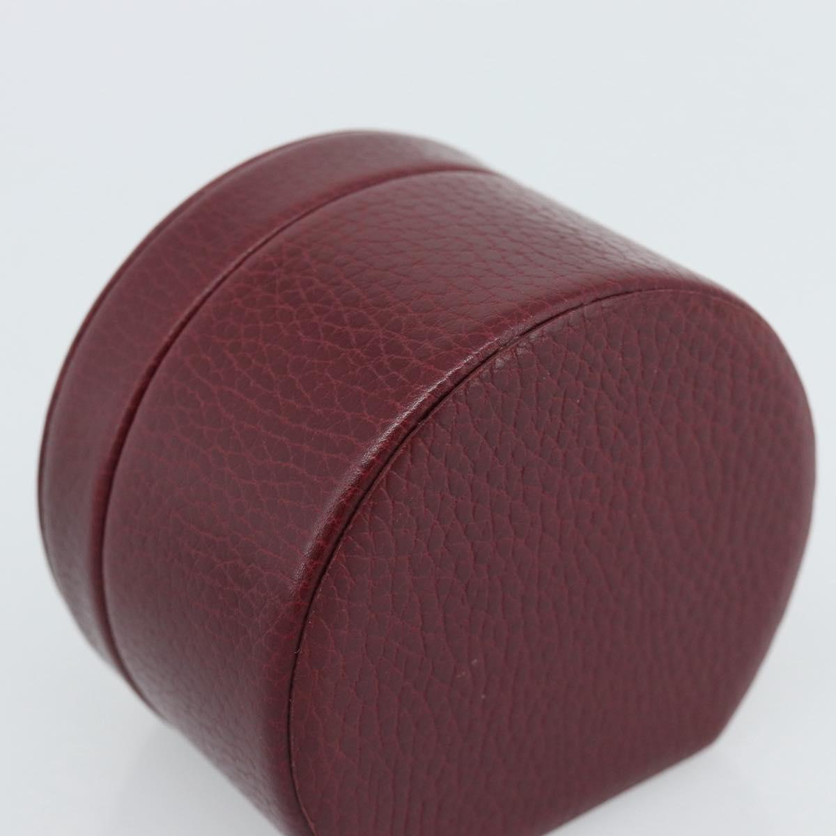 CARTIER Jewelry Box Leather Bordeaux Gold Auth 185932V