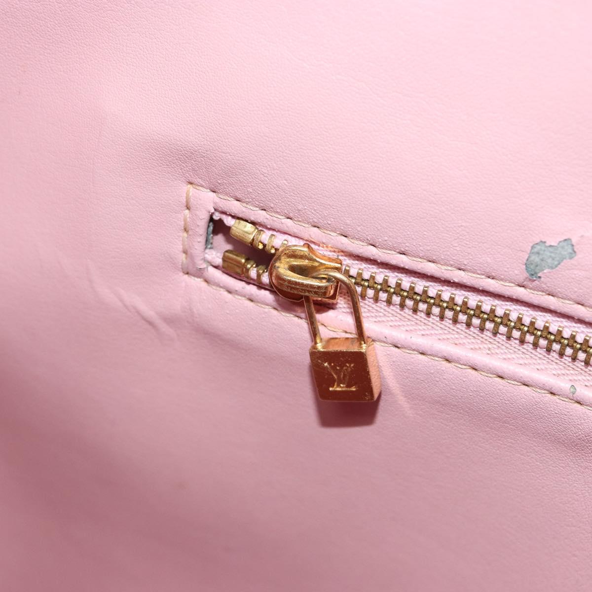 LOUIS VUITTON Monogram Vernis Houston Bag Marshmallow Pink M91302 LV Auth 185937