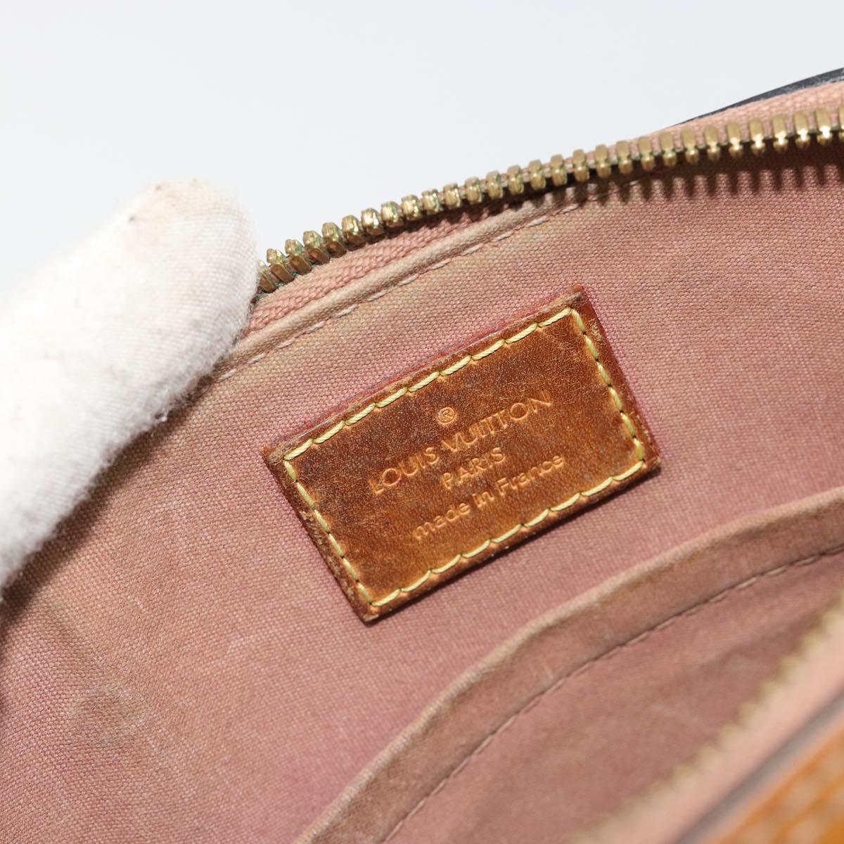 LOUIS VUITTON Monogram Vernis Alma BB Bag 2way Beige Poodle M91752 Auth 185938