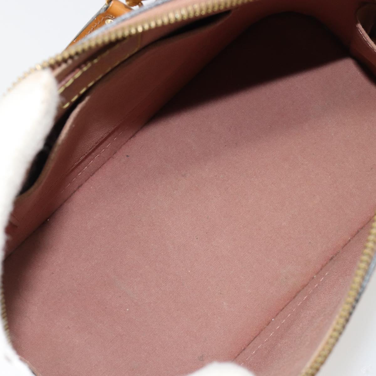 LOUIS VUITTON Monogram Vernis Alma BB Bag 2way Beige Poodle M91752 Auth 185938
