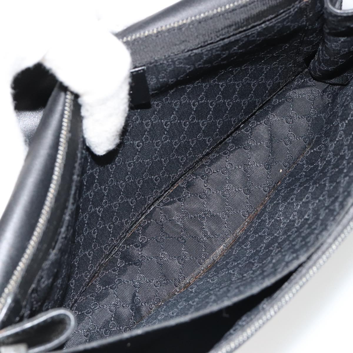 GUCCI Accessory Pouch Denim Black Silver 01235 Auth 185948A