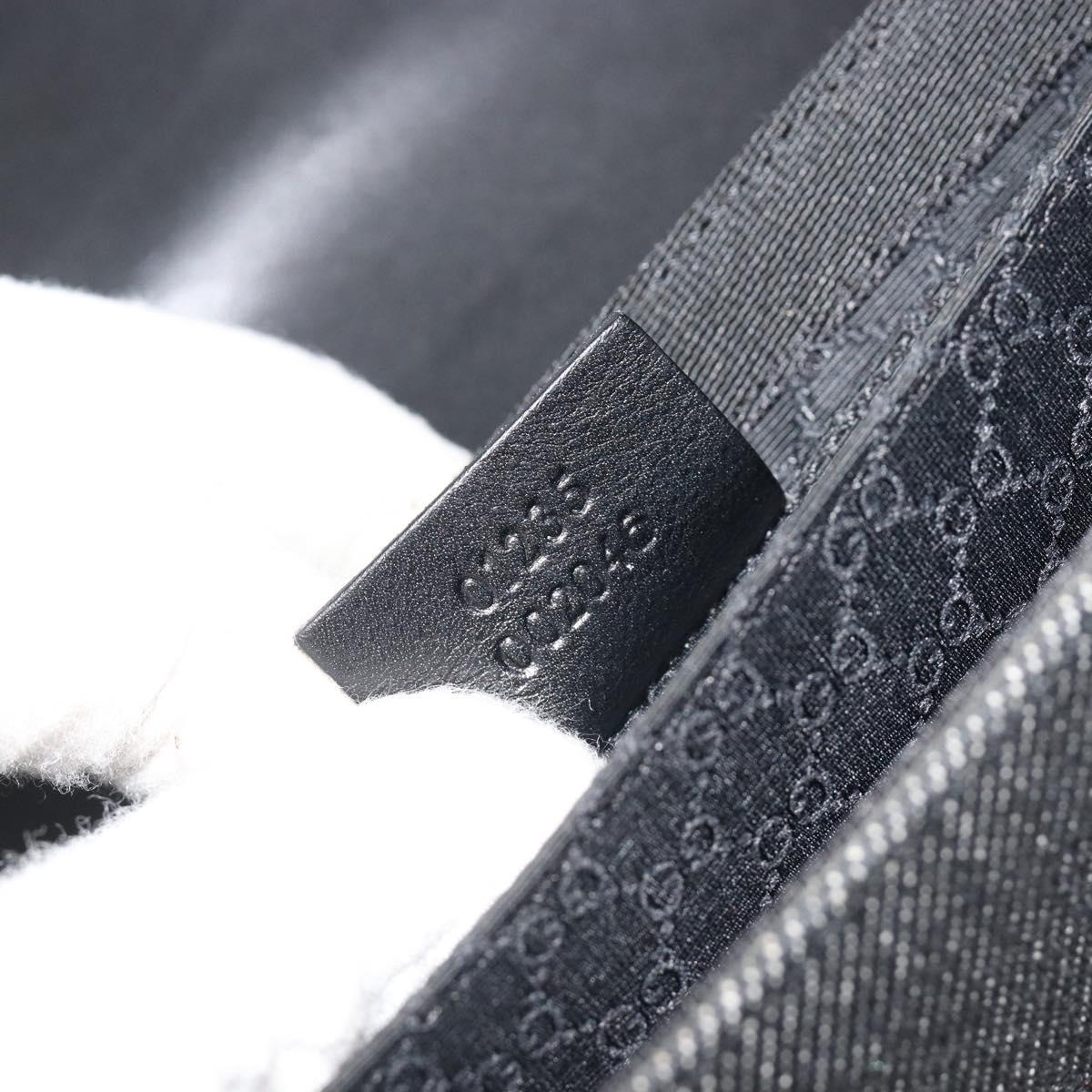 GUCCI Accessory Pouch Denim Black Silver 01235 Auth 185948A