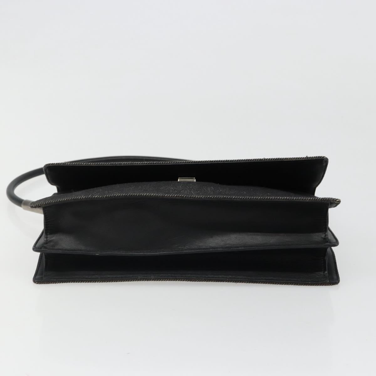GUCCI Accessory Pouch Denim Black Silver 01235 Auth 185948A