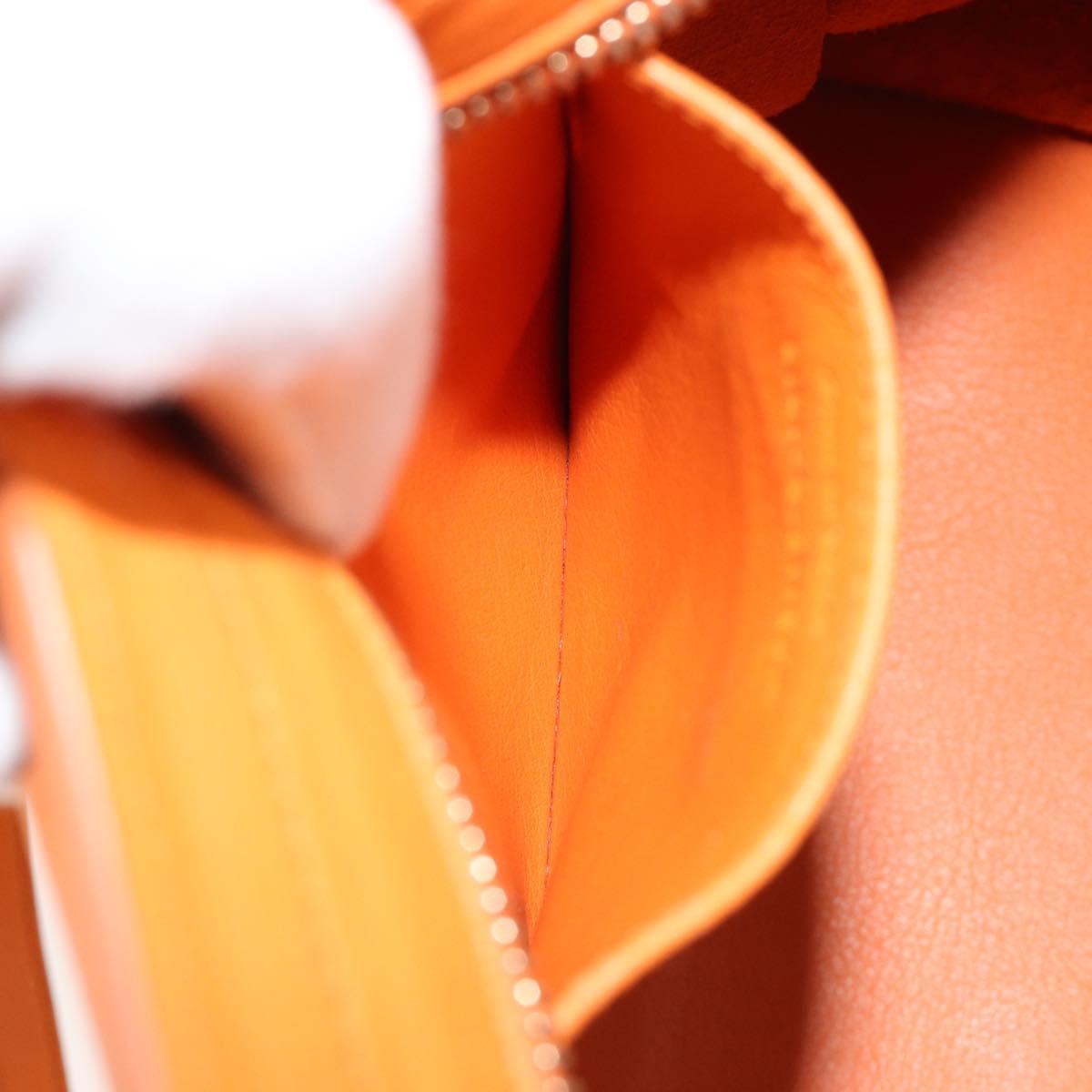 SAINT LAURENT Cabas Mini Hand Bag Leather 2way Orange Gold Auth 185950A
