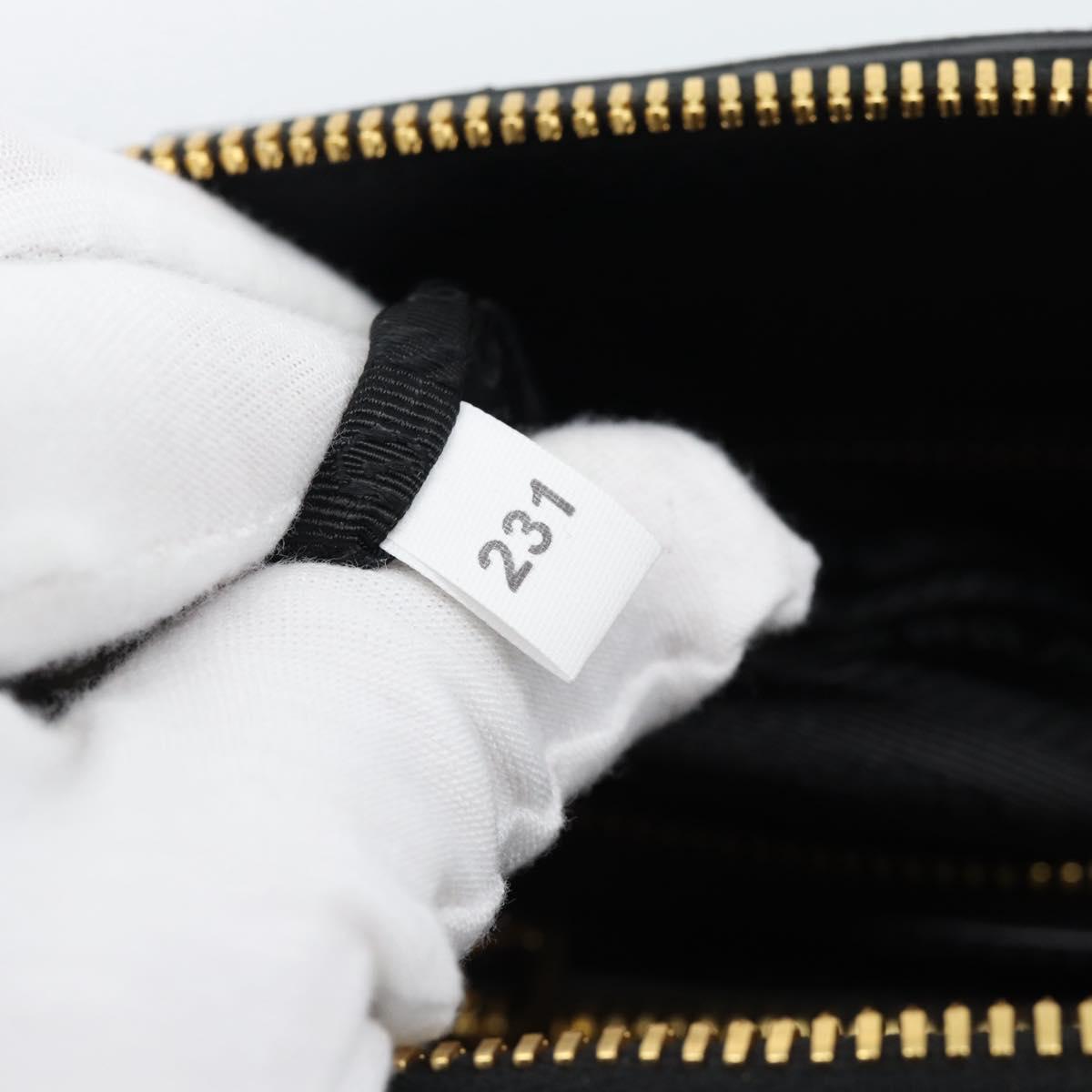 PRADA Hand Bag Saffiano leather 2way Black Gold Auth 185952SAM