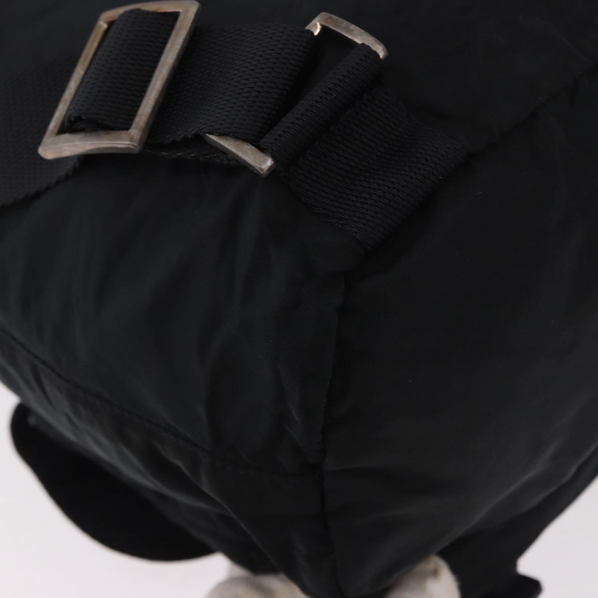 PRADA Backpack Nylon Black Silver Auth 185957