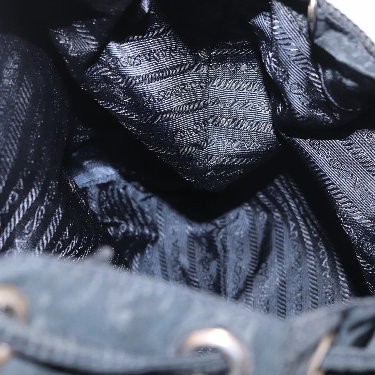 PRADA Backpack Nylon Black Silver Auth 185957