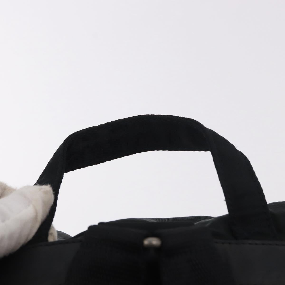 PRADA Backpack Nylon Black Silver Auth 185957