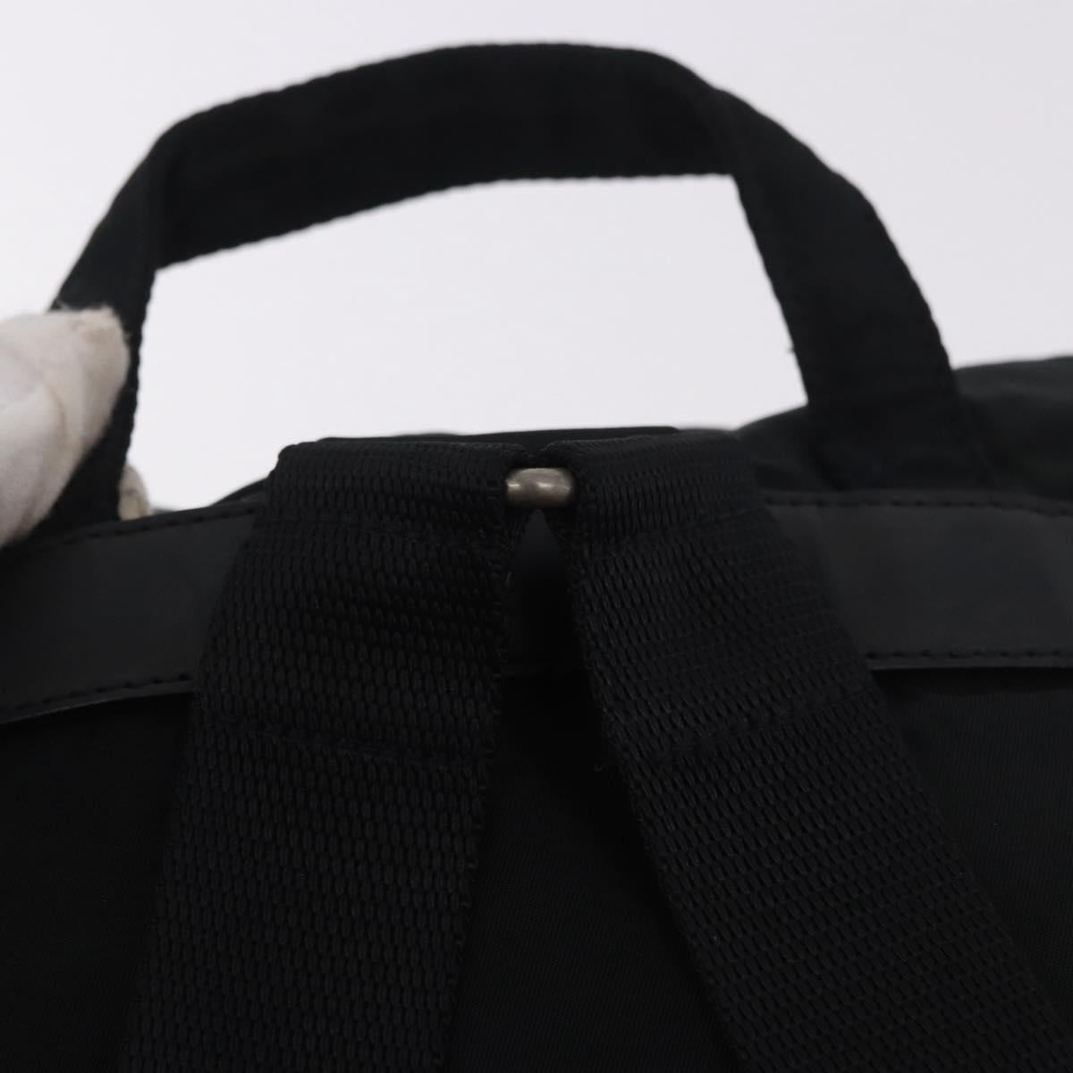 PRADA Backpack Nylon Black Silver Auth 185957