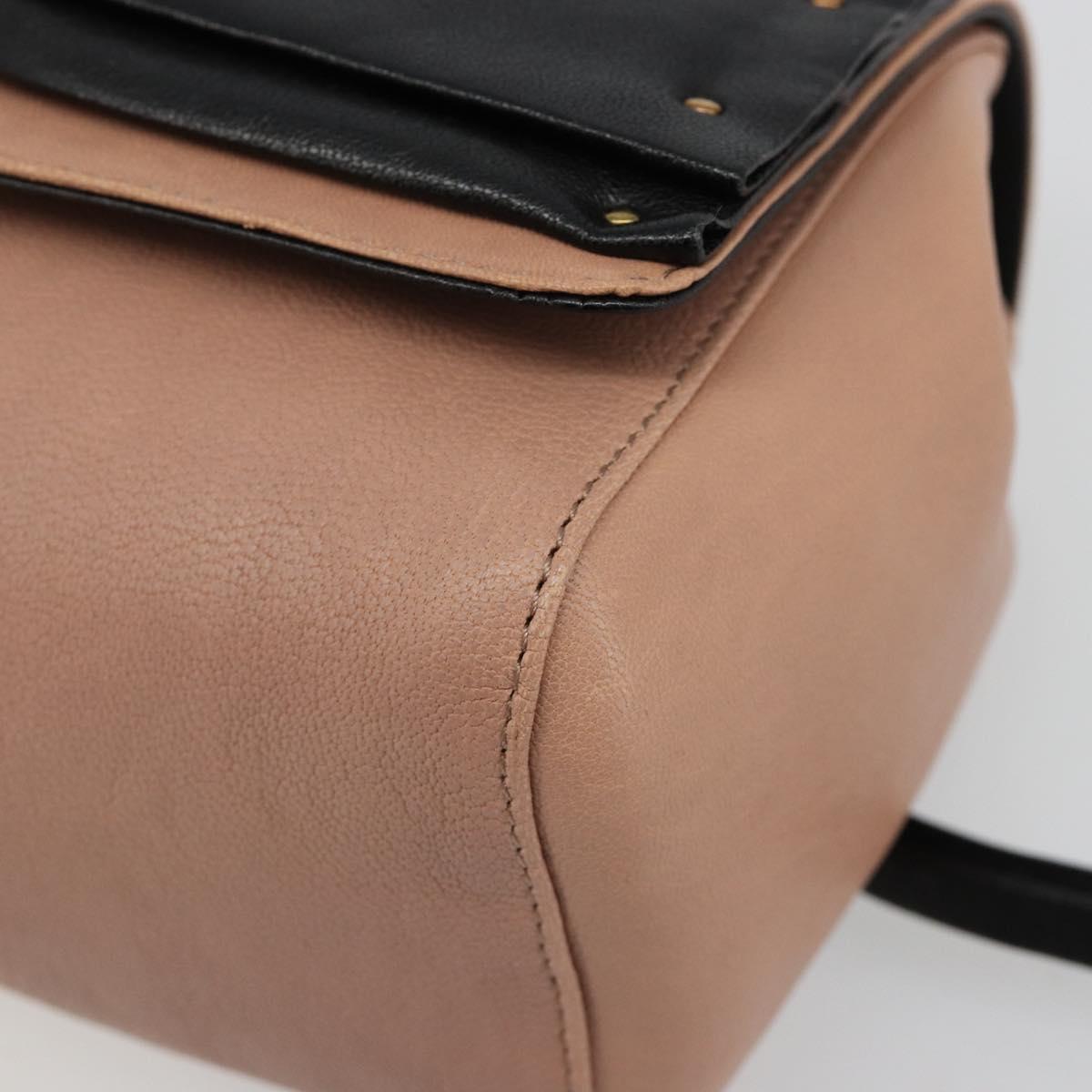 Chloe Chain June Shoulder Bag Leather Pink Gold Auth 185958A