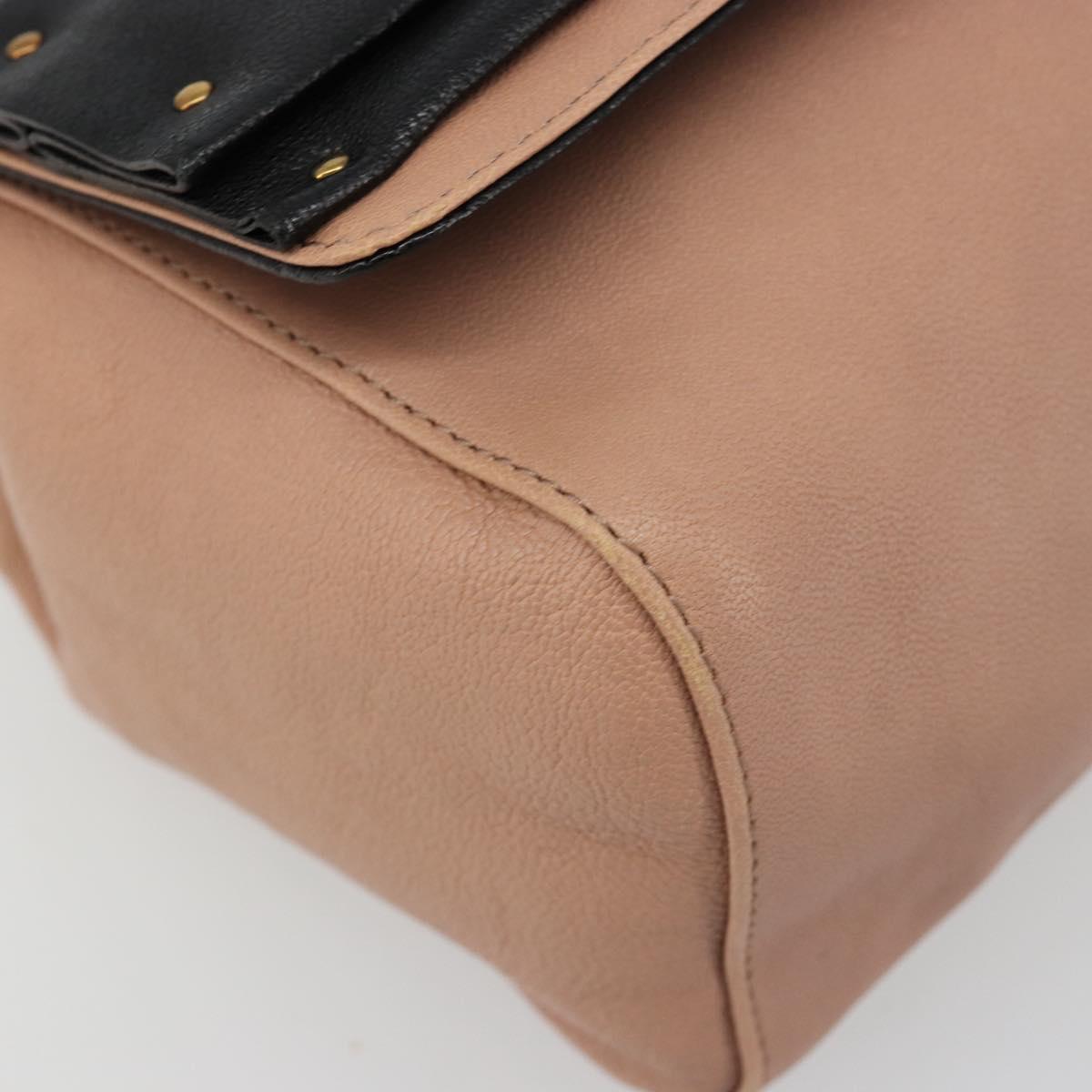 Chloe Chain June Shoulder Bag Leather Pink Gold Auth 185958A