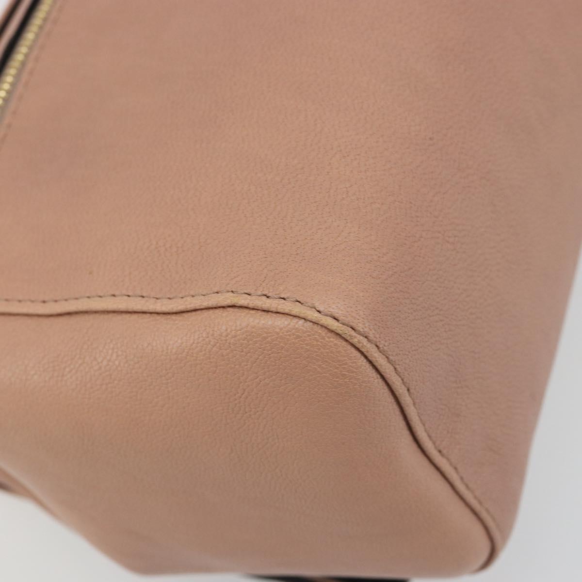 Chloe Chain June Shoulder Bag Leather Pink Gold Auth 185958A